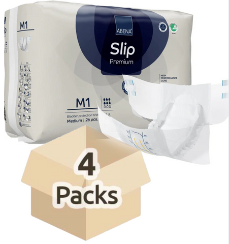 Couche Adulte - Abena Slip M1 - Carton de 1 paquets (104 unités)