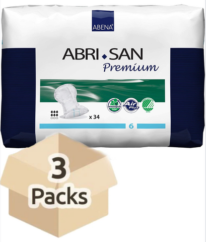 Abri-San 6 - Protections anatomiques -Carton de 3 paquets (102 unités)