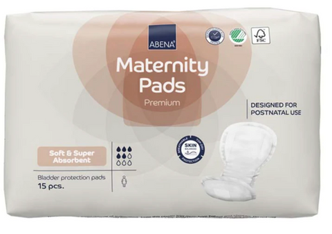 Serviettes maternité Abena - Carton de 12 paquets (168 unités)