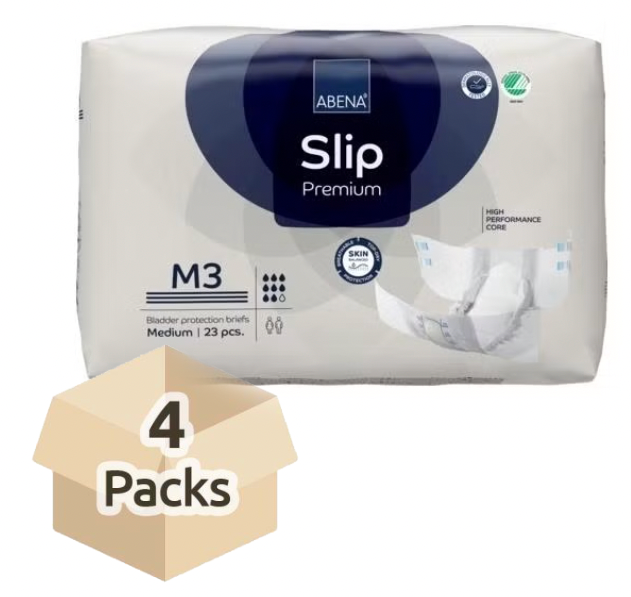 Couche Adulte - Abena Slip M3 - Carton de 4 paquets (92 unités)