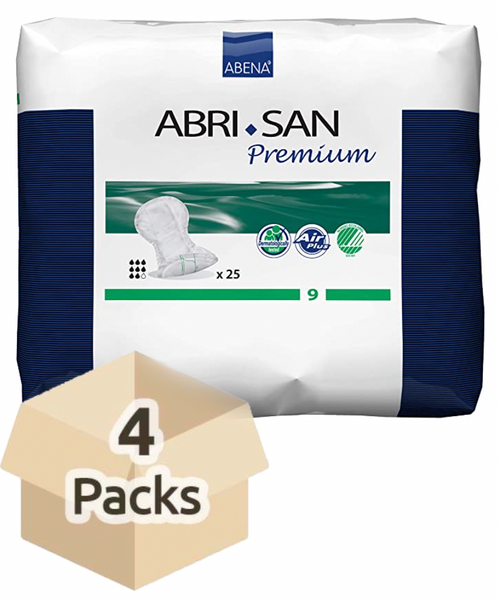 Abri-San 9 - Protections anatomiques -Carton de 4 paquets (100 unités)