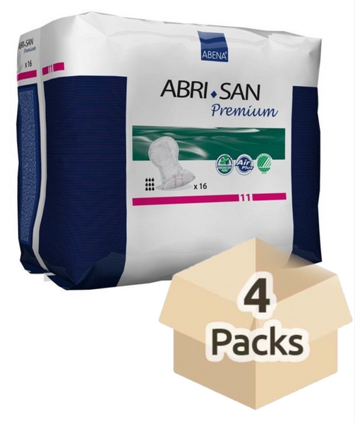 Abri-San 11 - Protections anatomiques -Carton de 4 paquets (64 unités)