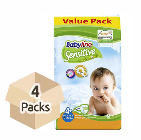 Couche bébé - BABYLINO Taille 4 - Carton de 4 paquets (184 units)