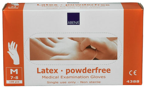 ABENA Lot de 100 gants jetables en latex (sans poudre) Taille M