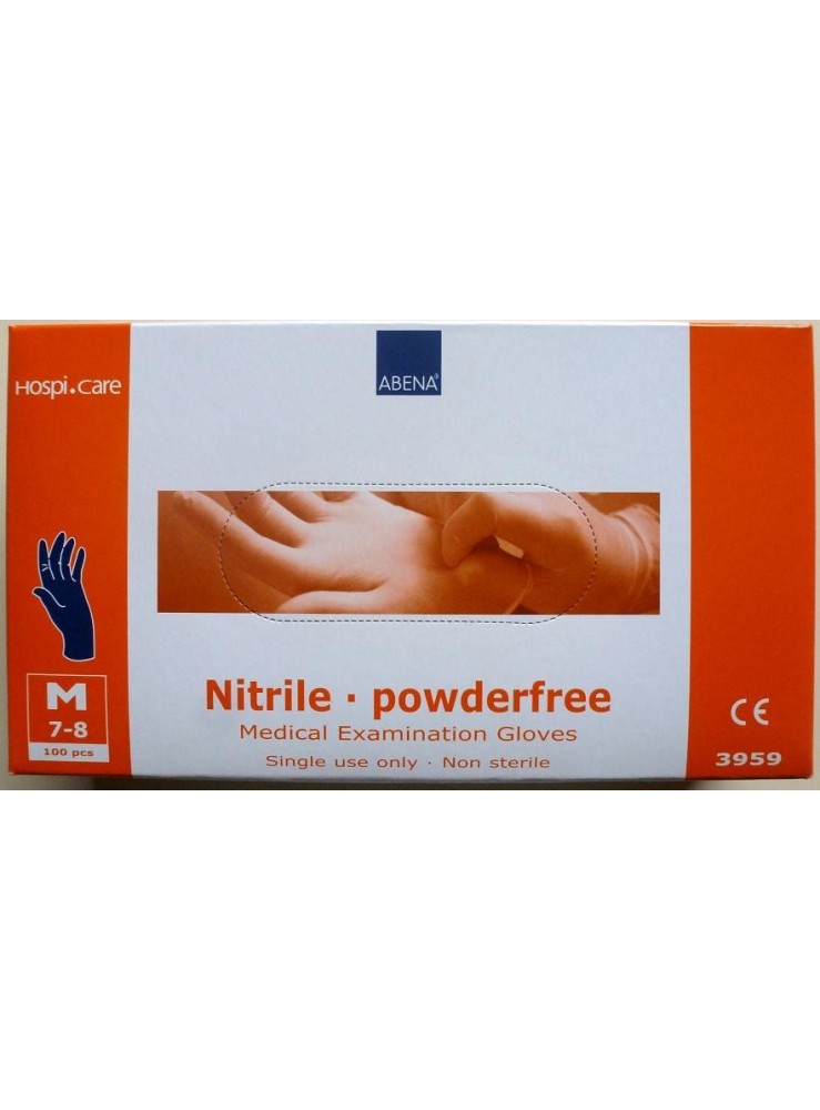 ABENA Lot de 100 gants en Nitrile (sans poudre) Taille M